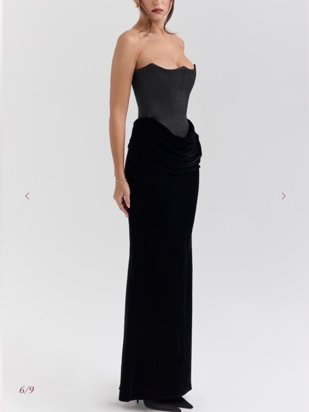 House of CB Black 'Persephone' Maxi Strapless Dress corset - Picture 3 of 9